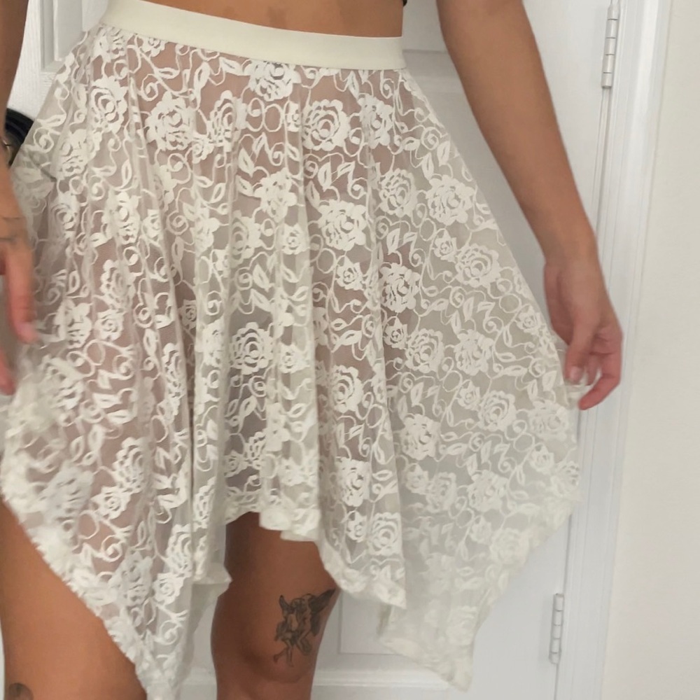 flower lace midi skirt 🪷🧚‍♀️